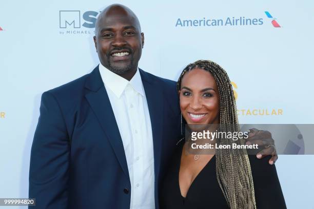 Marcellus Wiley and his wife Erica Wiley attend the 33rd Annual Cedars-Sinai Sports Spectacular Gala on July 15, 2018 in Los Angeles, California.