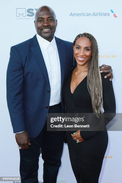 Marcellus Wiley and his wife Erica Wiley attend the 33rd Annual Cedars-Sinai Sports Spectacular Gala on July 15, 2018 in Los Angeles, California.