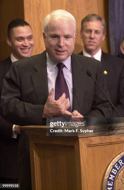 Senator John McCain R-Ariz., joined the Blue Dog Coalition at a press conference on Thursday to endorse their support of the Shays-Meehan bill.