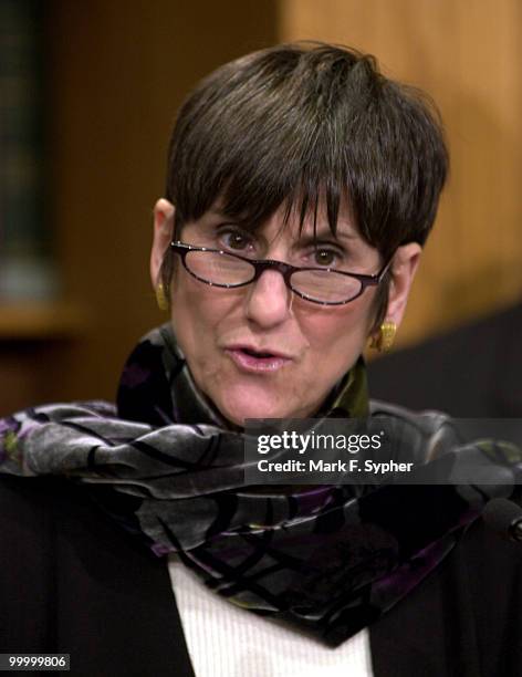 Rep. Rosa DeLauro speaks at a news conference on the GOP budget and Social Security in the House Radio and TV Gallery on Tuesday.