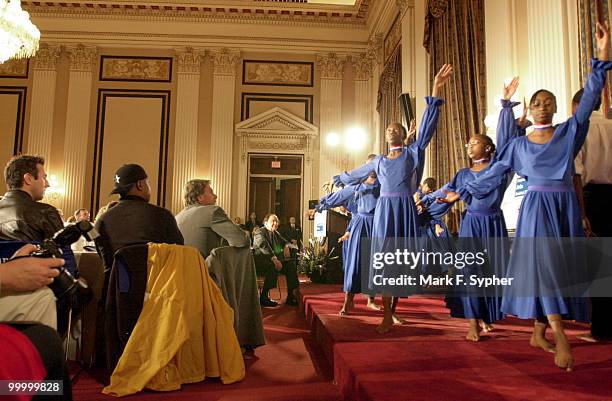 The dance group, "The Artists Collective" performed a routine barefoot in the Cannon Caucus Room on Tuesday morning before a host of celebrities and...