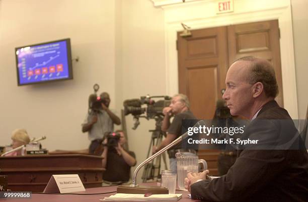 Mitchell Daniels, Director of the Office of Management and Economic Outlook, testifying beforeat the House Budget meeting on Wednesdsay in Cannon 210.