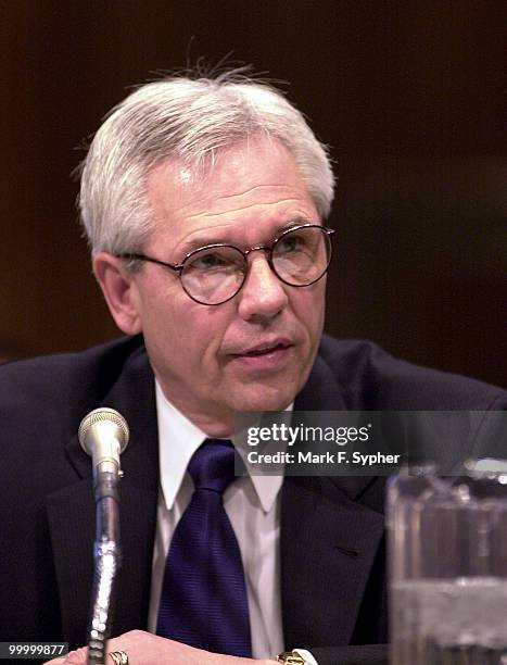 Thomas Dorr, who has been nominated to be undersecretary of Agriculture for Rural Development, is questioned at a nomination hearing in the Dirksen...