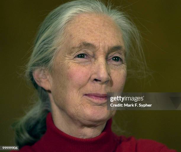 Jane Goodall, at the lecture on health and environmental issues, "Bushmeat' and the Origin of HIV/AIDS: A Case Study of Biodiversity, Population...