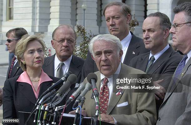 Rep. Benjamin A. Gilman joined Senator Hillary Rodham Clinton , Govenor George E. Pataki , and a host of fellow New York politicians at the House...