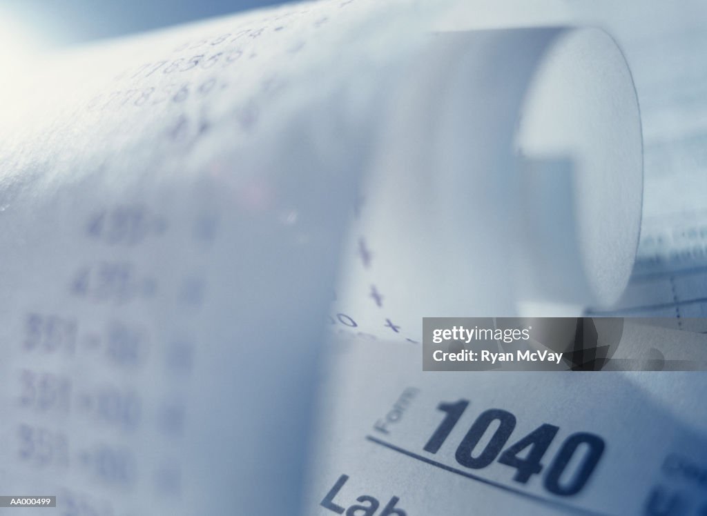 Tax Adding Machine Tax Return Form And Adding Machine Tape High-Res Stock Photo - Getty Images