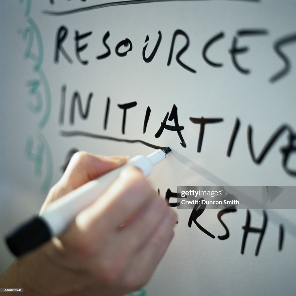 Businesswoman Writing on a Whiteboard