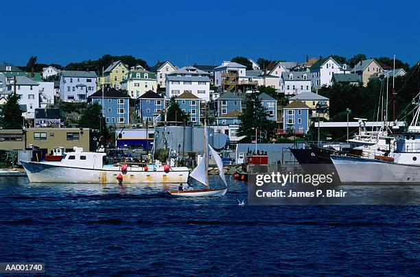 fishing boats in gloucester, massachusetts - port blair stock pictures, royalty-free photos & images