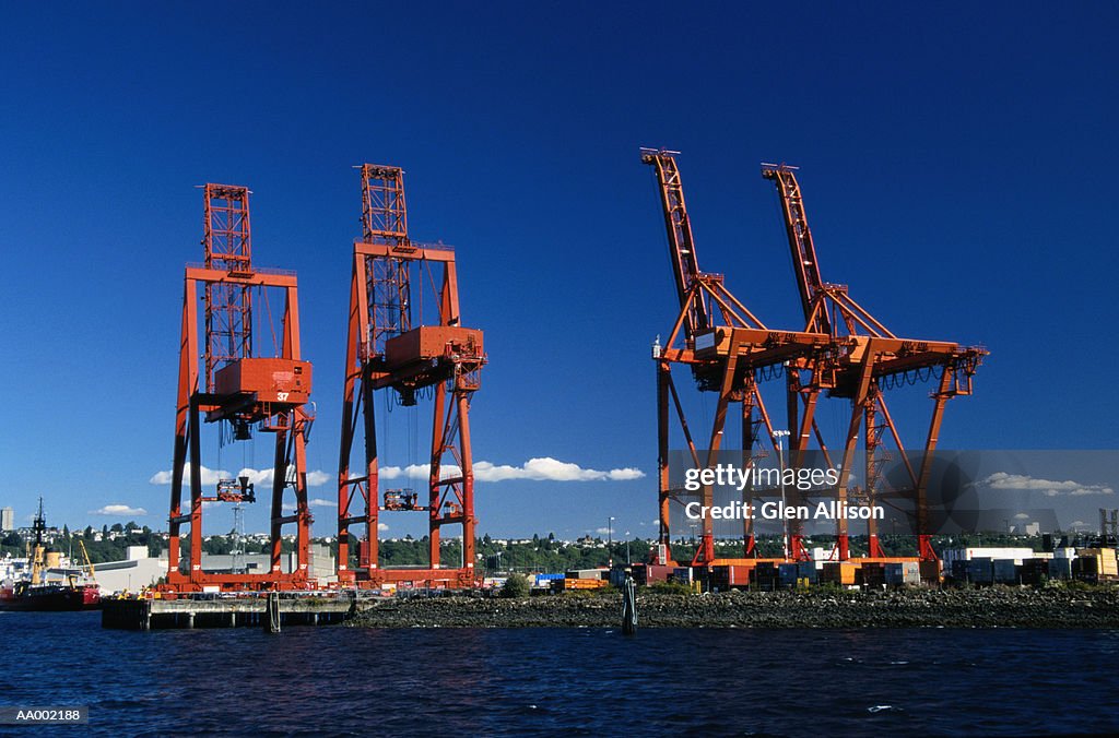 Cranes at a Shipyard