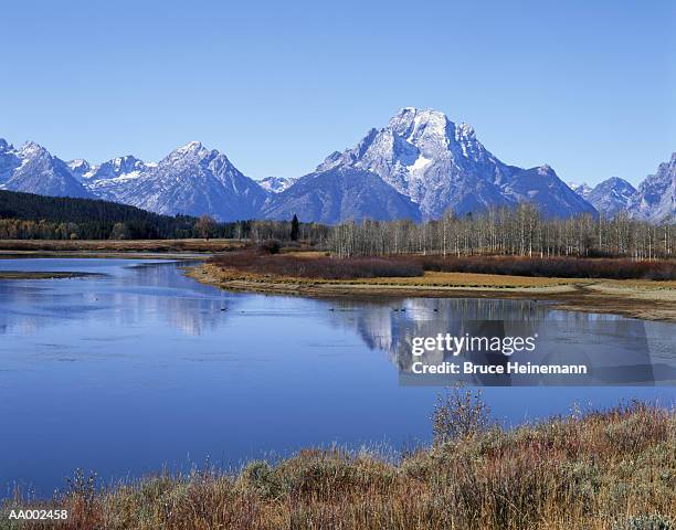 oxbow bend in grand teton national park - oxbow bend stock-fotos und bilder