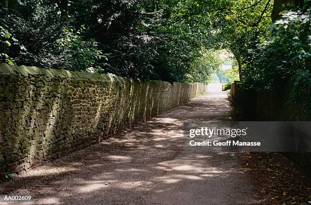 stone wall along a road - john george lambton 1st earl of durham stockfoto's en -beelden