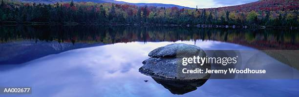 rock in a pond in baxter state park - baxter state park stock pictures, royalty-free photos & images