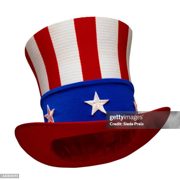 uncle sam's hat - white hat fashion item stockfoto's en -beelden