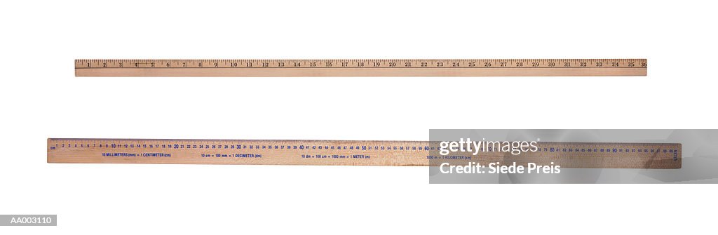 Yardstick And A Meter Stick High-Res Stock Photo - Getty Images