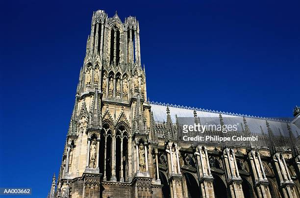 reims cathedral - catedral de reims fotografías e imágenes de stock