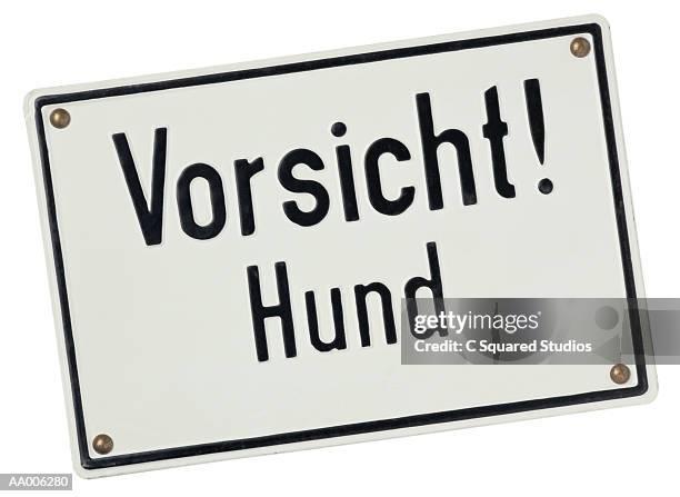 beware of dog sign in german - beware of dog stock pictures, royalty-free photos & images