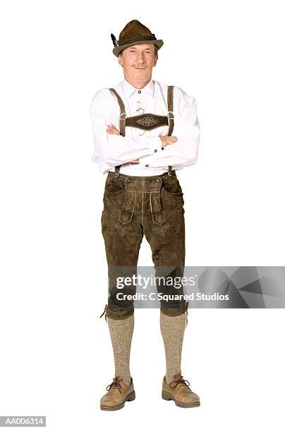 man in lederhosen - continental stock-fotos und bilder