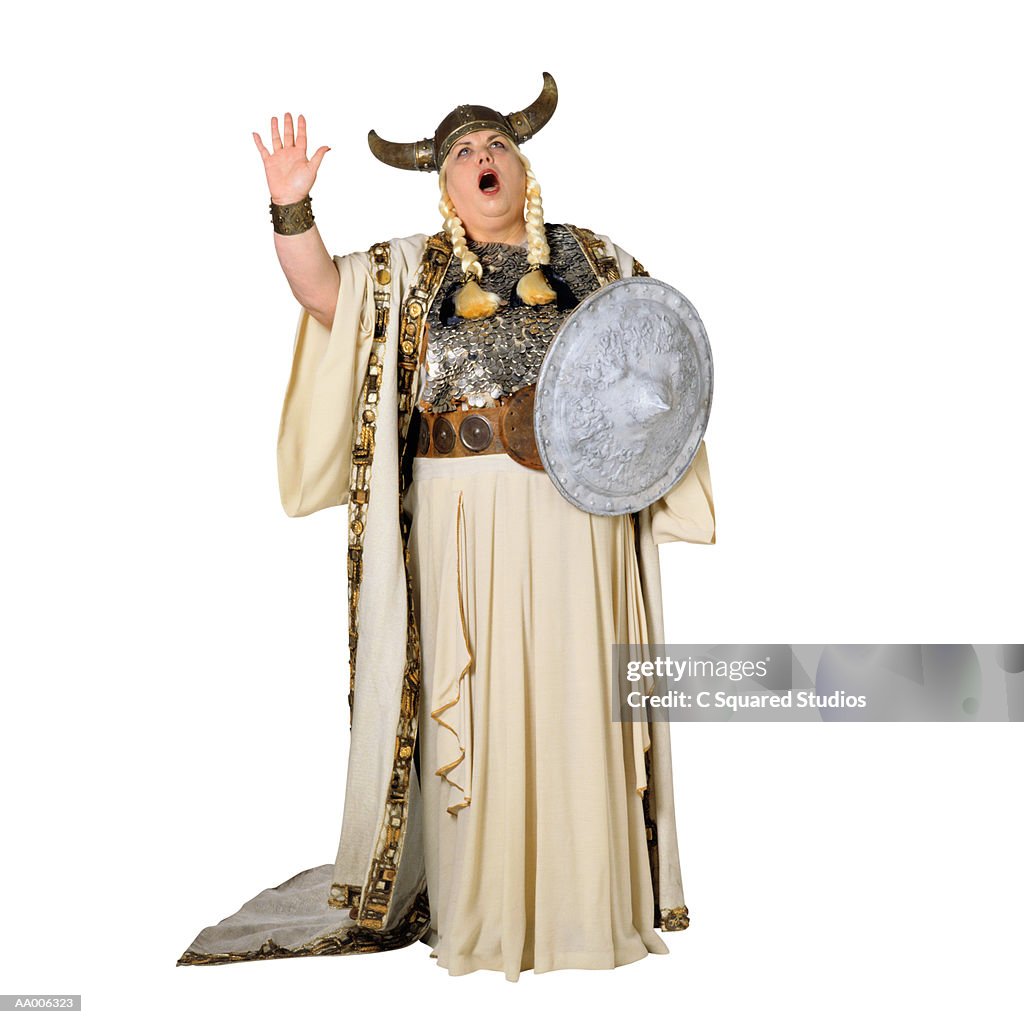 Opera Singer in a Viking Helmet