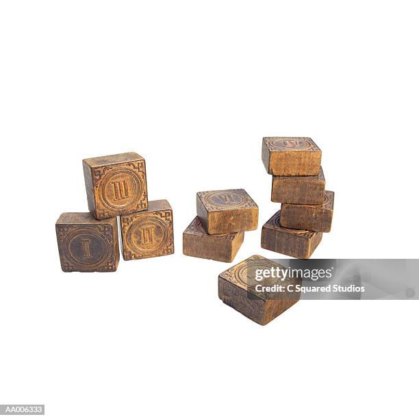 antique number blocks - printing block stock pictures, royalty-free photos & images