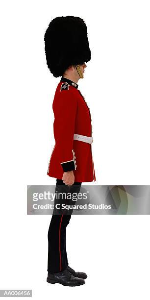 profile of a grenadier guard - granadeiro imagens e fotografias de stock