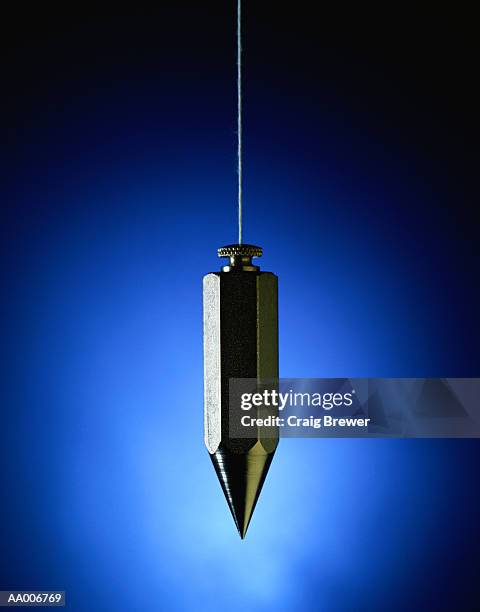 plumb bob on a line - plumb stock pictures, royalty-free photos & images