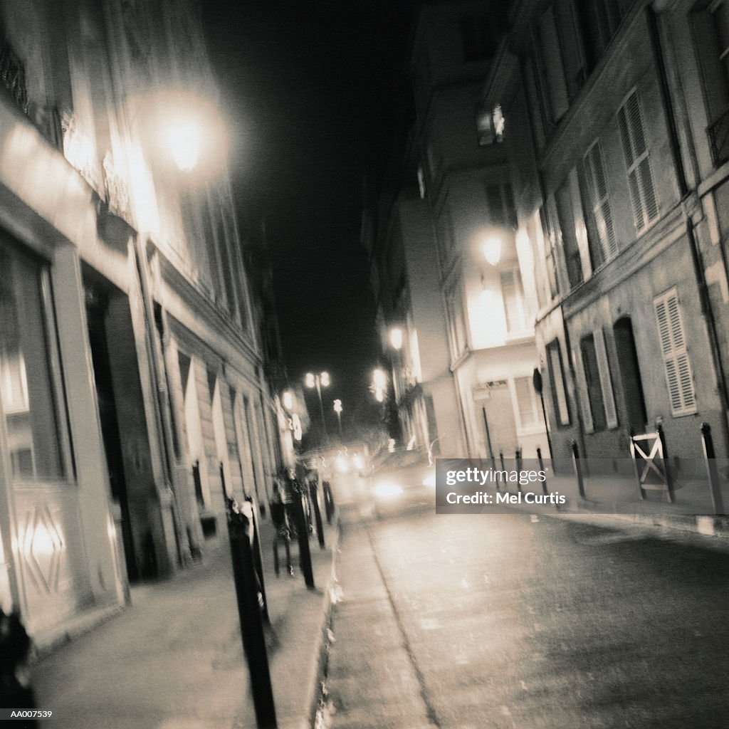 Paris Street at Night