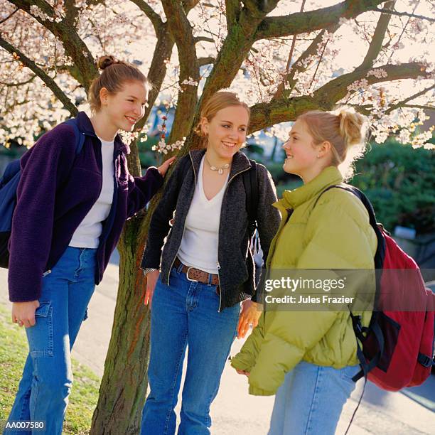 three teenage girls after school - after school stock pictures, royalty-free photos & images