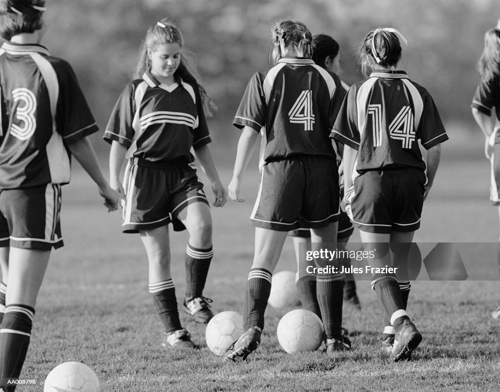 Soccer Team Practicing