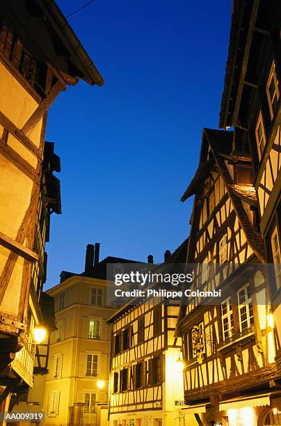 strasbourg at dusk - bas rhin stock-fotos und bilder