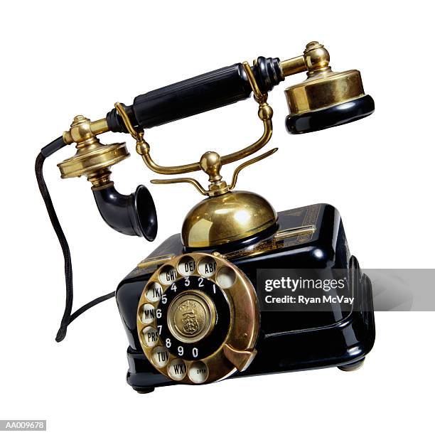 antique rotary telephone - antique phone stock-fotos und bilder