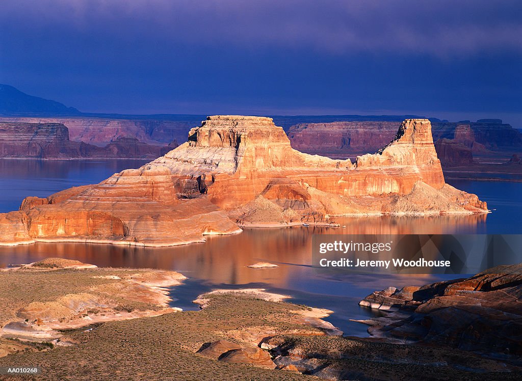 Gunsight Butte on Lake Powell in Page, Arizona