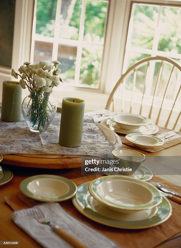 Place Settings on a Dining Room Table