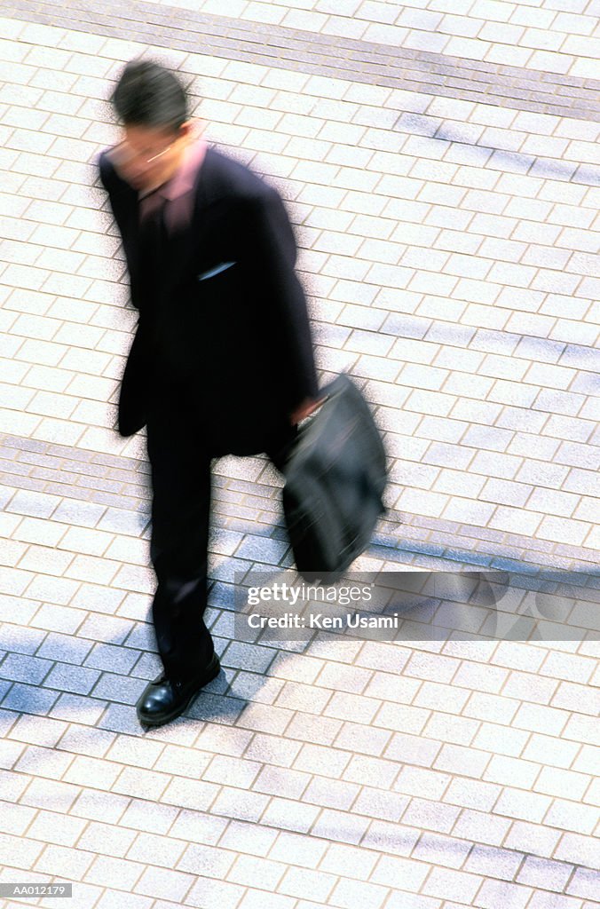 Above View of a Businessman Walking