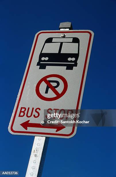 Bus Rider Sign Blue Bus Stop Sign
