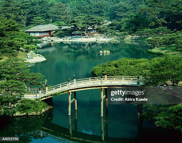 japanese garden at takamatsu - takamatsu bildbanksfoton och bilder