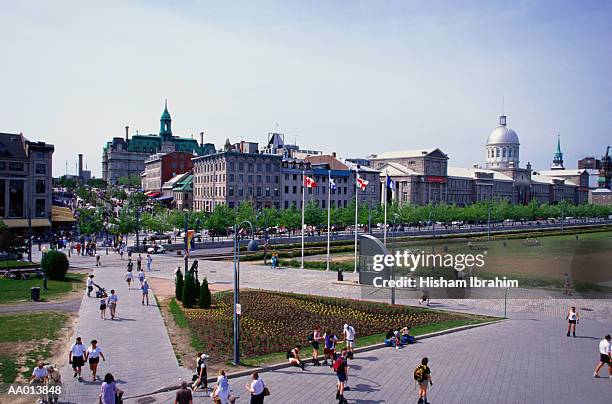 bonsecours market in montreal - place jacques cartier stock pictures, royalty-free photos & images