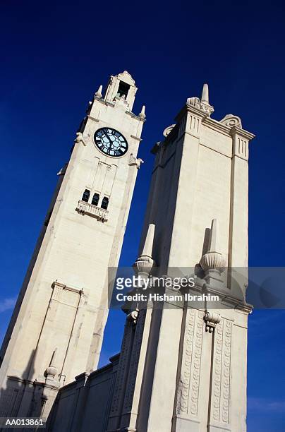 the clock tower in montreal - montreal clock tower stock pictures, royalty-free photos & images