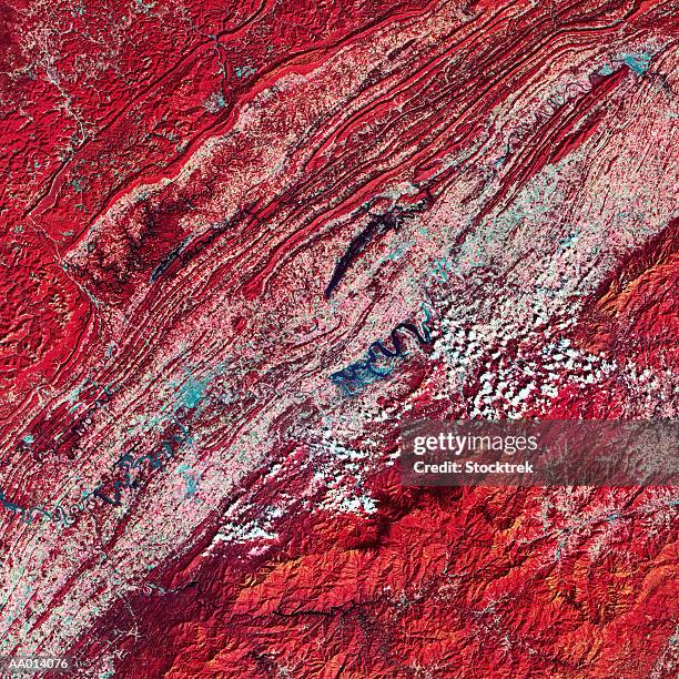 satellite image of tennessee - perry_county,_tennessee fotografías e imágenes de stock