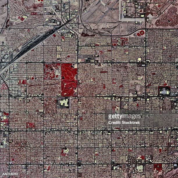 usa, arizona, tucson, satellite image - pima county stockfoto's en -beelden