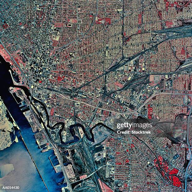 usa, new york, buffalo, satellite image - buffalo new york stock pictures, royalty-free photos & images