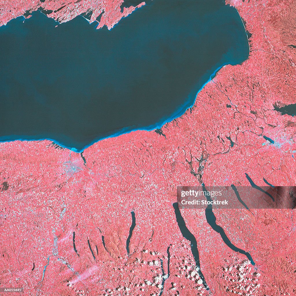 Satellite Image of New York's Finger Lakes Region