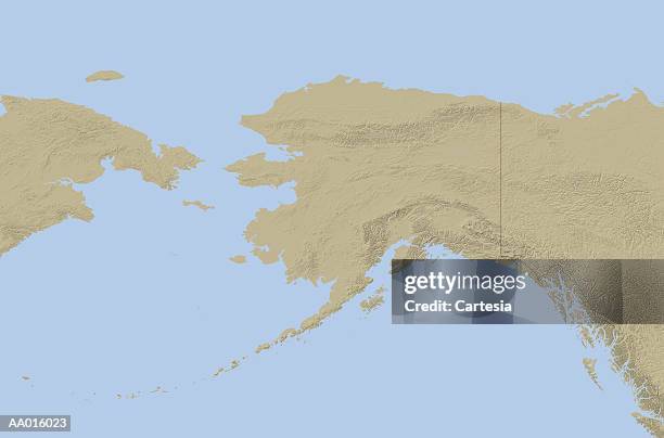 map of alaska - bering sea stock illustrations