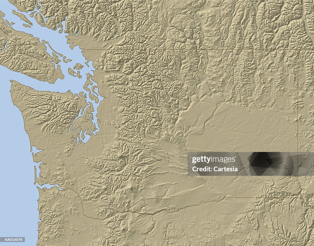 Relief Map of Washington