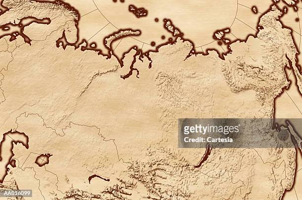 map of russia - aral sea stock illustrations