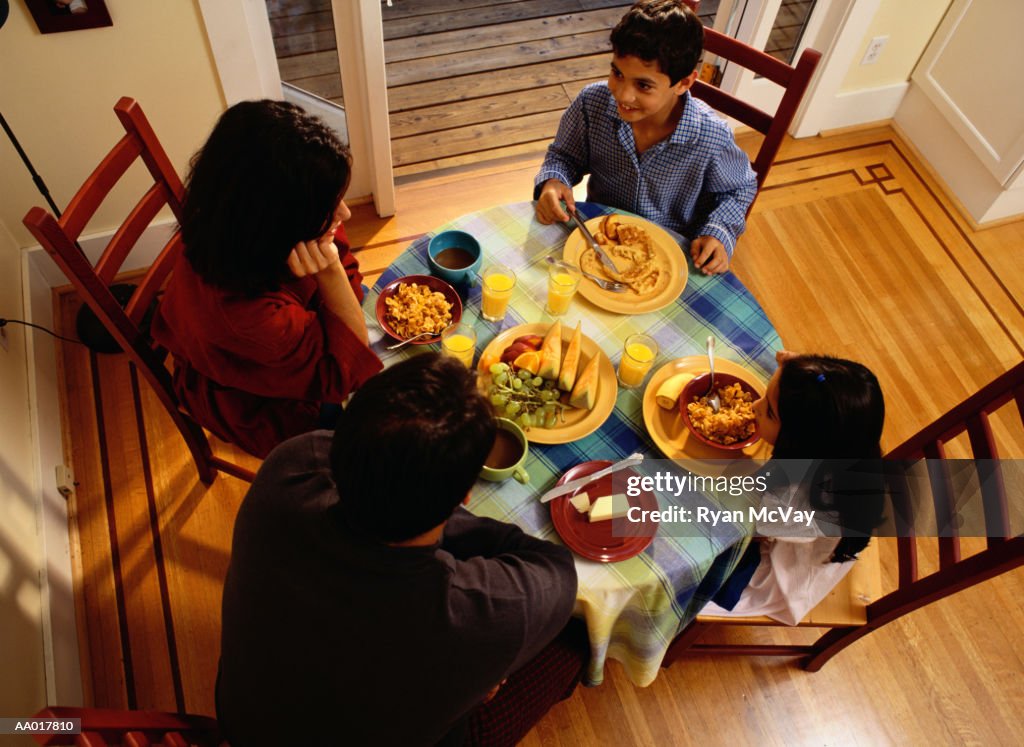 Family Eating Breakfast Together