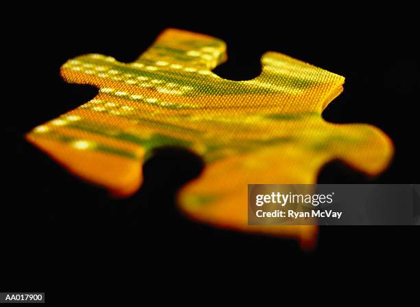 circuit board puzzle piece - final piece of the jigsaw stock pictures, royalty-free photos & images