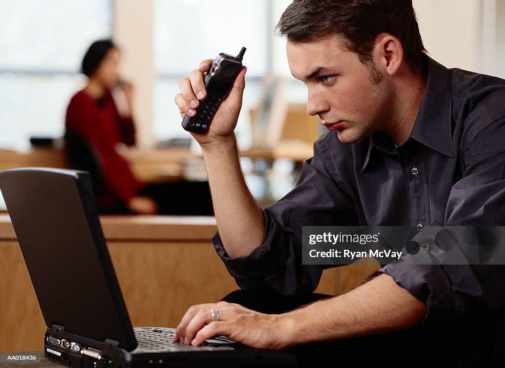 Businessman Using a Laptop