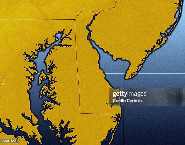 map of delaware - delaware bay stock illustrations