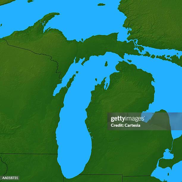 map of michigan - lake erie 幅插畫檔、美工圖案、卡通及圖標