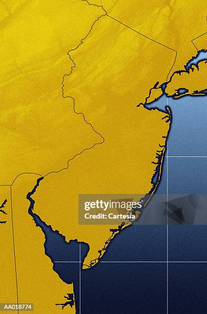 map of new jersey - delaware bay 幅插畫檔、美工圖案、卡通及圖標